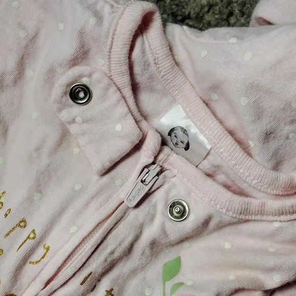 Gerber Baby Girls 100% Cotton Floral Polka Dot Princess Sleep 'N Play Size 6-9M - Picture 5 of 12